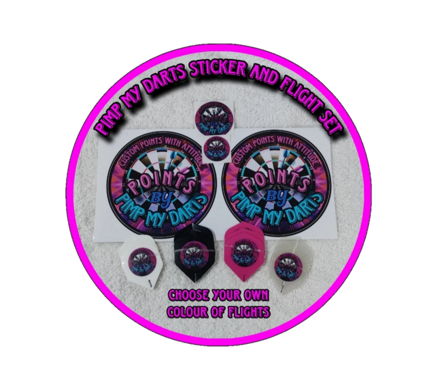 Pimp My Darts Sticker And Flight Set